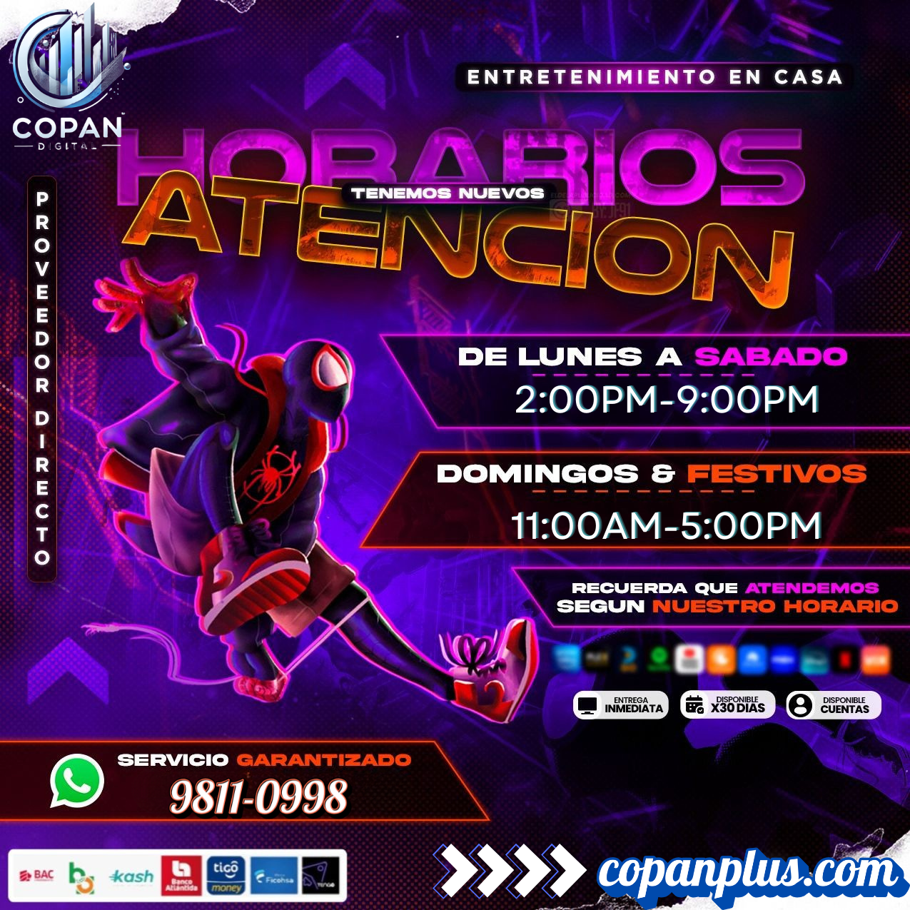 Horario Copán Plus
